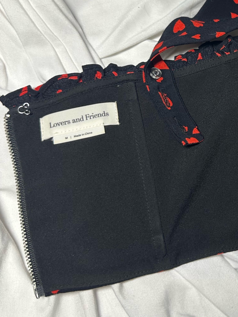 Htf Lovers + Friends Stacy Kimmy Heart Corset Bustier Crop Top Medium Black Red - Picture 8 of 17